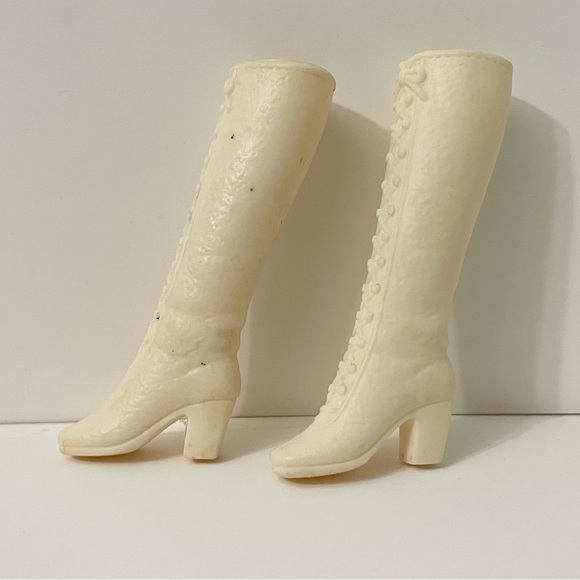 Vintage 1970 Barbie Francie Soft Lace Up Boots Mattel Korea - Picture 5 of 16